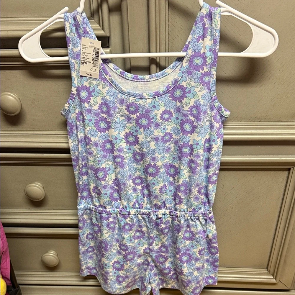 The Children's Place Floral romper- Lavender and Sky Blue